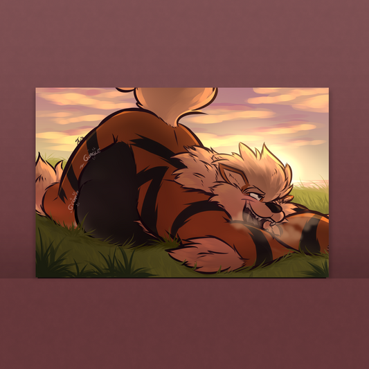 Mini Print - Hungry Fire Dog